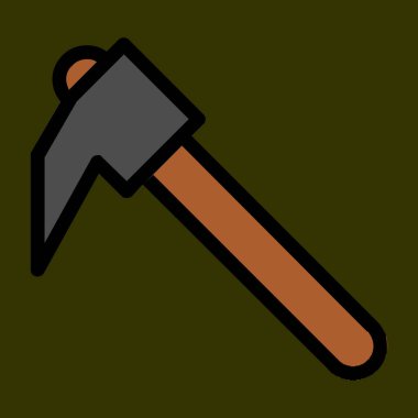 Adze simgesi, vektör illüstrasyonu basit tasarım