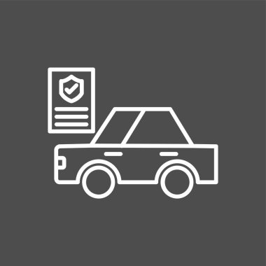 Araba sigortası simgesi, vektör illüstrasyonu basit tasarım