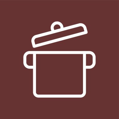 yemek tenceresi simgesi, vektör illüstrasyonu basit tasarım