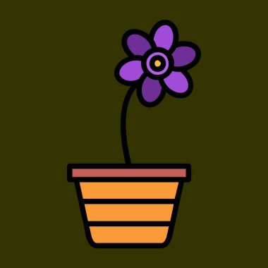 Crocus simgesi, vektör illüstrasyonu basit tasarım