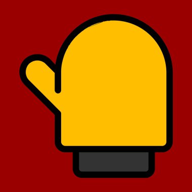 Eldiven simgesi, vektör illüstrasyonu basit tasarım