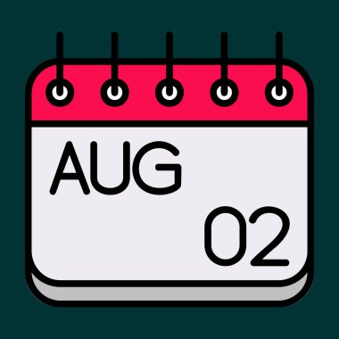 Ağustos simgesi, vektör illüstrasyonu basit tasarım