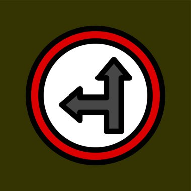 Düz veya Sol simge, vektör illüstrasyonu basit tasarım