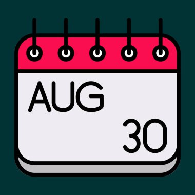 Ağustos simgesi, vektör illüstrasyonu basit tasarım