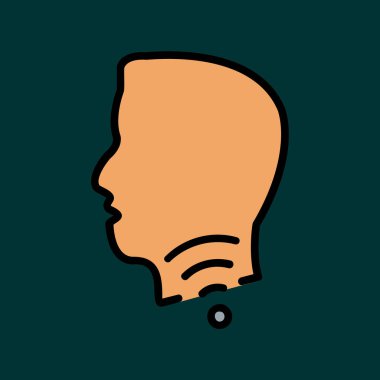 Hoarsense simgesi, vektör illüstrasyonu basit tasarım