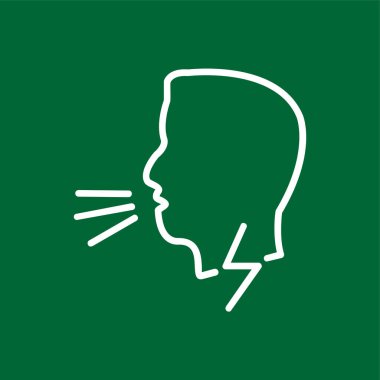 Zor Nefes alma simgesi, vektör illüstrasyonu basit tasarım