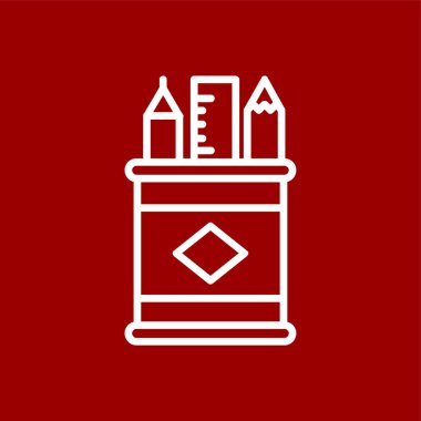 Kalem kutusu simgesi, vektör illüstrasyonu basit tasarım