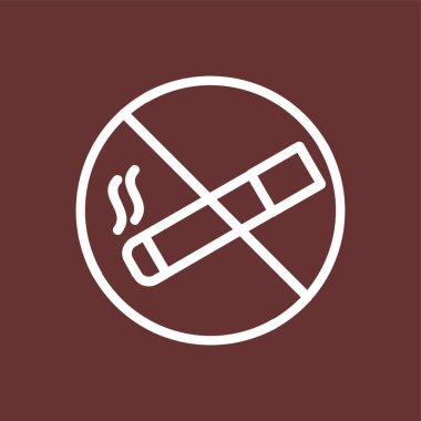 sigara simgesi yok, vektör illüstrasyonu basit tasarım