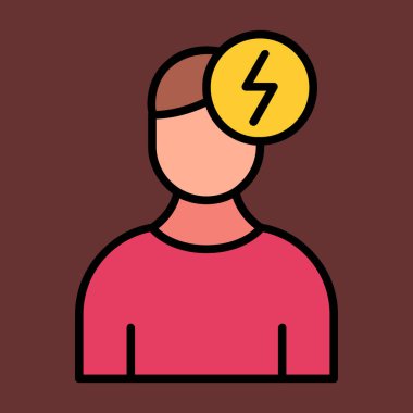 Beyin fırtınası simgesi, vektör illüstrasyonu basit tasarım