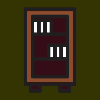 kitaplık simgesi, vektör illüstrasyonu basit tasarım