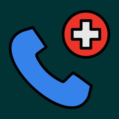 Acil çağrı simgesi, vektör illüstrasyonu basit tasarım