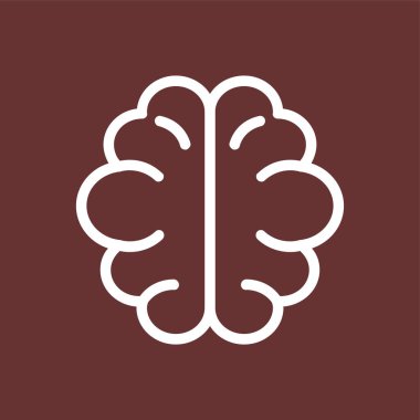 Beyin simgesi, vektör illüstrasyonu basit tasarım