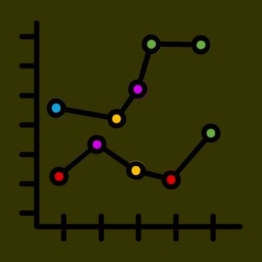 Çizgi çizelgesi simgesi, vektör illüstrasyonu basit tasarım