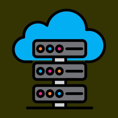 sunucu simgesi, vektör illüstrasyonu basit tasarım