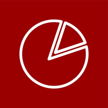 Pasta çizelgesi simgesi, vektör illüstrasyonu basit tasarım