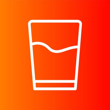 Bir bardak su ikonu, vektör illüstrasyonu basit tasarım