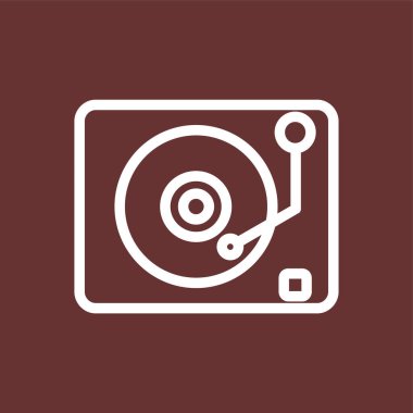 Lp Oyuncu simgesi, vektör illüstrasyonu basit tasarım