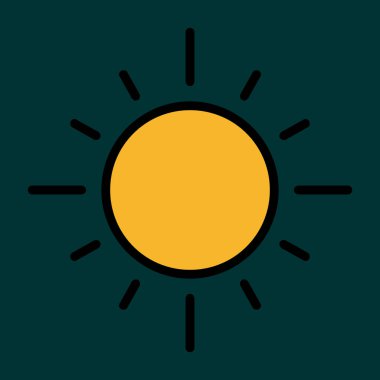 Güneş simgesi, vektör illüstrasyonu basit tasarım