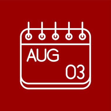 Ağustos simgesi, vektör illüstrasyonu basit tasarım