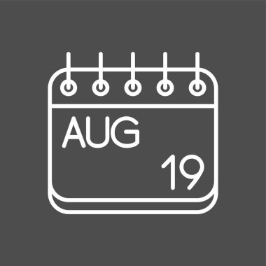 Ağustos simgesi, vektör illüstrasyonu basit tasarım