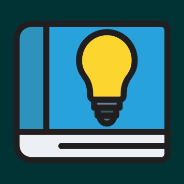 Bilim kitabı simgesi, vektör illüstrasyonu basit tasarım