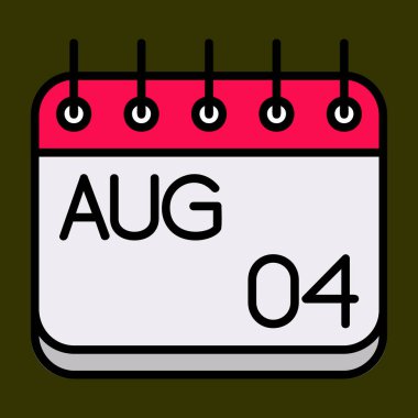 Ağustos simgesi, vektör illüstrasyonu basit tasarım