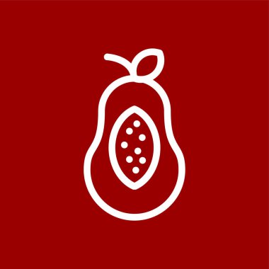 Papaya simgesi, vektör illüstrasyonu basit tasarım