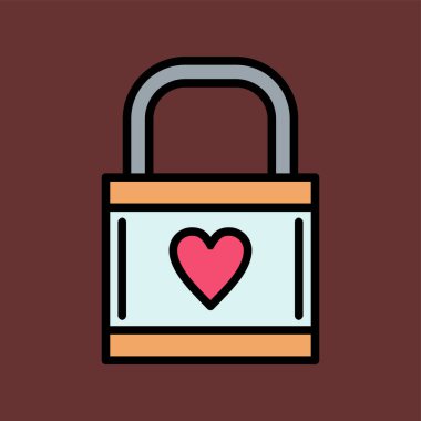 Pad Lock simgesi, vektör illüstrasyonu basit tasarım