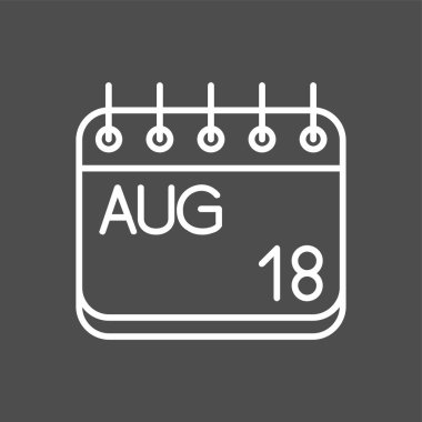 Ağustos simgesi, vektör illüstrasyonu basit tasarım