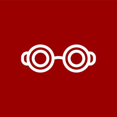 Gözlük simgesi, vektör illüstrasyonu basit tasarım