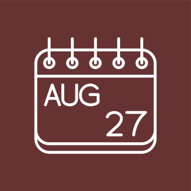 Ağustos simgesi, vektör illüstrasyonu basit tasarım