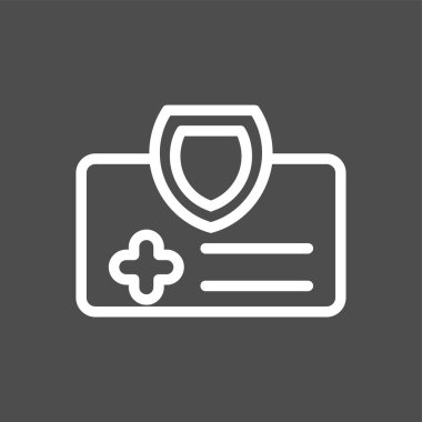 Tıbbi sigorta ikonu, vektör illüstrasyonu basit tasarım