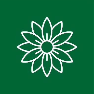 Aster simgesi, vektör illüstrasyonu basit tasarım