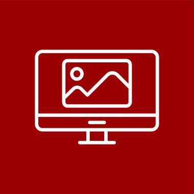 monitör simgesi, vektör illüstrasyonu basit tasarım