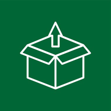 Teslimat kutusu simgesi, vektör illüstrasyonu basit tasarım