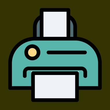 yazıcı simgesi, vektör illüstrasyonu basit tasarım