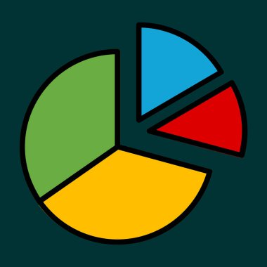 Yarı Pie Grafik simgesi, vektör illüstrasyonu basit tasarım