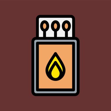 kibrit kutusu simgesi, vektör illüstrasyonu basit tasarım