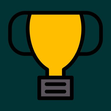 Kupa simgesi, vektör illüstrasyonu basit tasarım