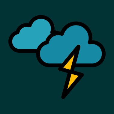 gök gürültüsü simgesi, vektör illüstrasyonu basit tasarım