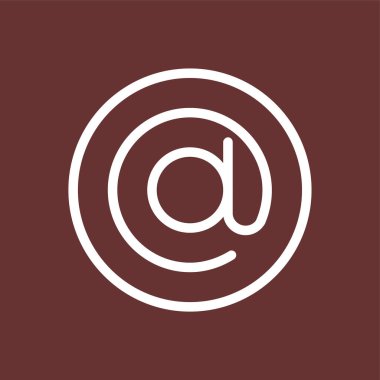 Arroba simgesi, vektör illüstrasyonu basit tasarım