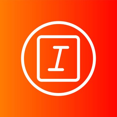 Italic simgesi, vektör illüstrasyonu basit tasarım