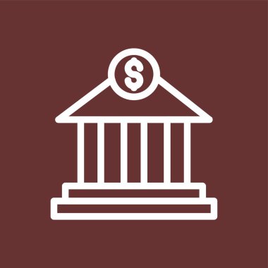 Banka simgesi, vektör illüstrasyonu basit tasarım