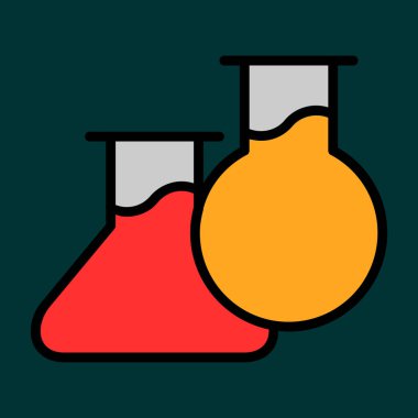 test tüpleri simgesi, vektör illüstrasyonu basit tasarım