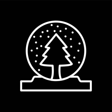 Kar Küresi simgesi, vektör illüstrasyonu basit tasarım