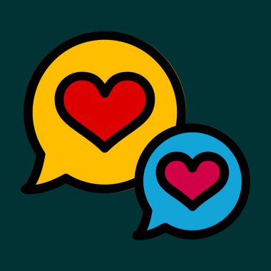 Sohbet simgesi, vektör illüstrasyonu basit tasarım