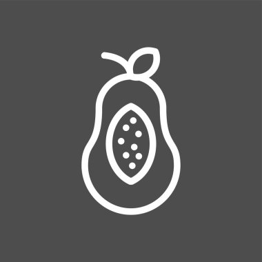Papaya simgesi, vektör illüstrasyonu basit tasarım