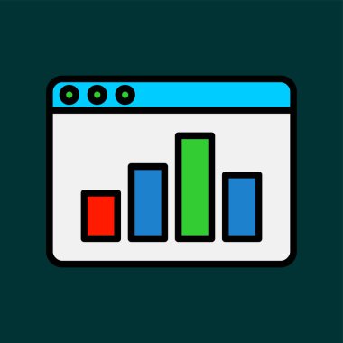 Satır Çubukları simgesi, vektör illüstrasyonu basit tasarım