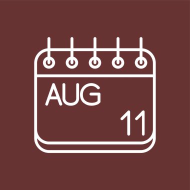 Ağustos simgesi, vektör illüstrasyonu basit tasarım