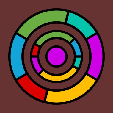 Pasta çizelgesi simgesi, vektör illüstrasyonu basit tasarım